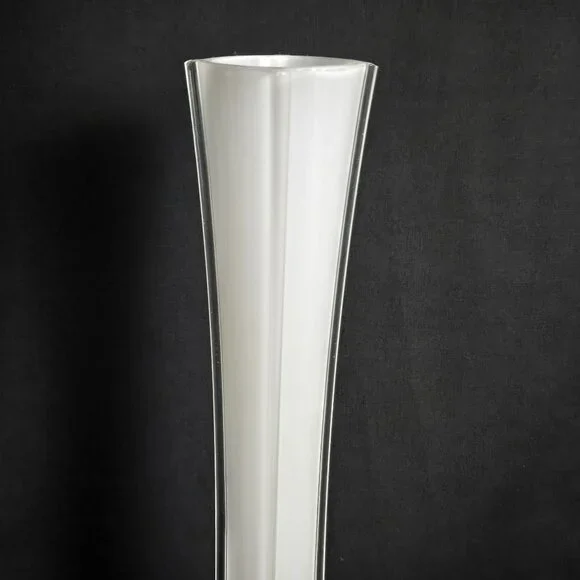 Vintage Clear Glass Floor Bud Vase 16" Tall Trumpet Stretch Flared Base Decor - Picture 3 of 9
